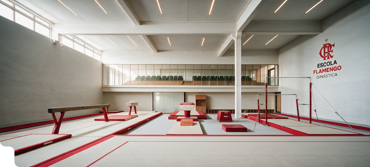 Projeto arquitetônico da arena de ginástica da ALEVO