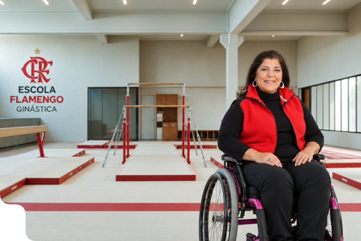 Georgette Vidor em uma escola de ginástica do Flamengo